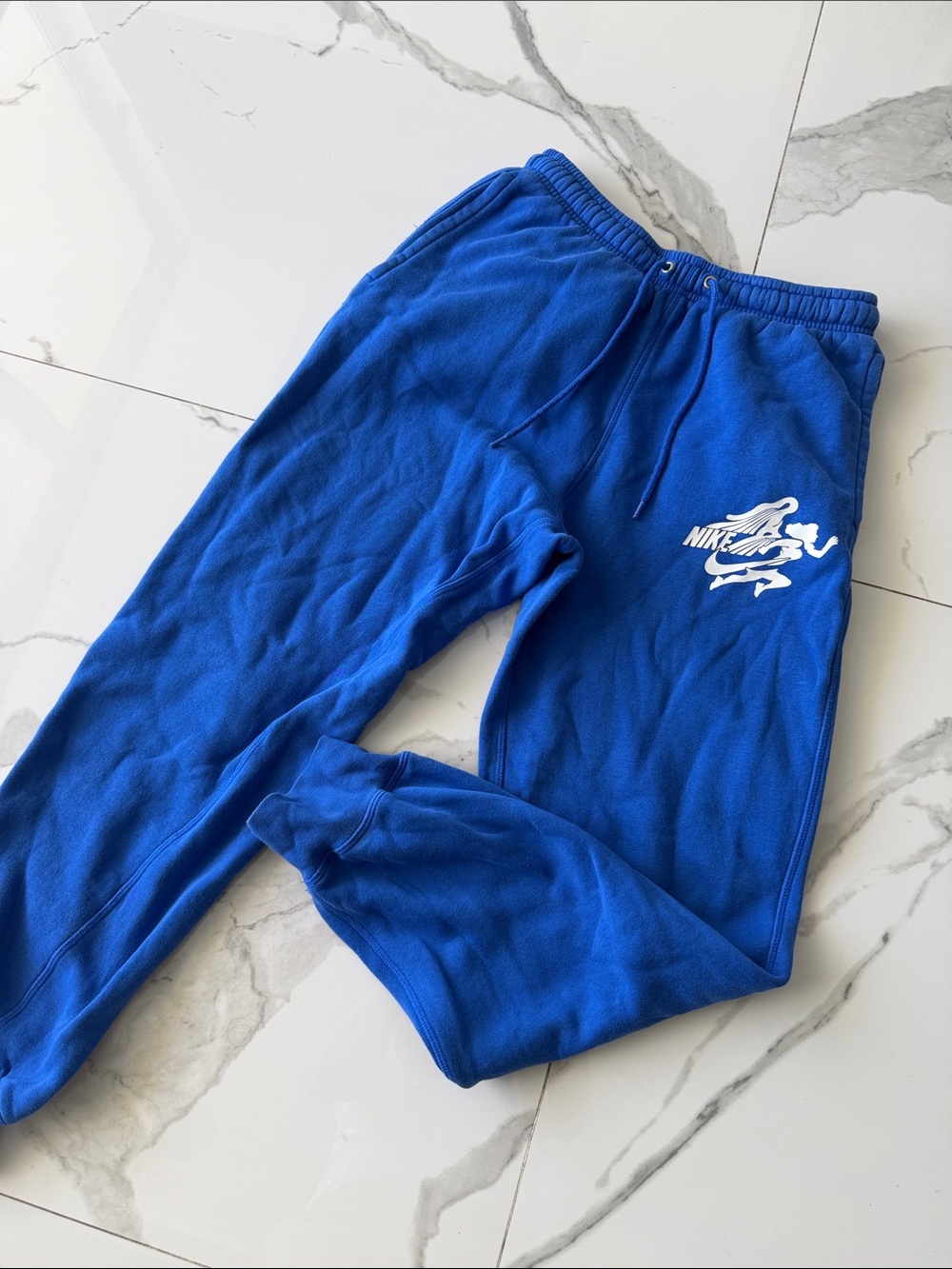 Nike Kids Royal Blue Sweatpants with White Logo